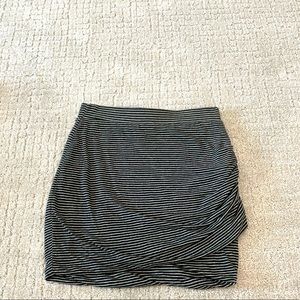 High wasted black and white stripped skirt
